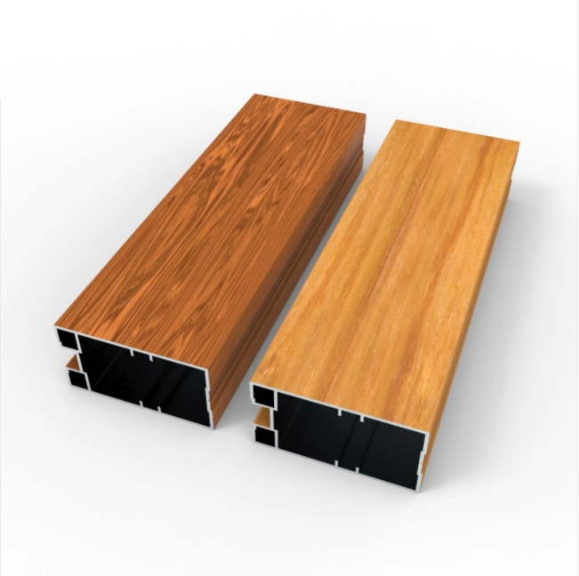 Marco de muebles de grano de madera de aluminio Perfil de extrusión personalizado